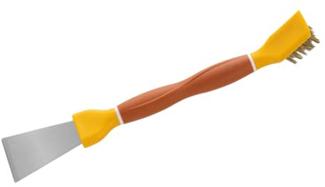Kisangel Herramienta de Limpieza Doméstica con Espátula y Cepillo para Vitrocerámica y Encimeras Raspador Multifuncional para Cocina Práctico y Resistente para Eliminar Grasa y Suciedad