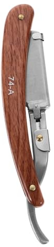 MUCKLILY Rasiermesser Leicht und Faltbar und Abs aus Edelstahl mit Holzmaserung Ergonomischer Griff Vintage Glattrasur Zufälliger Stil Herren für Barbershops und Heimgebrauch