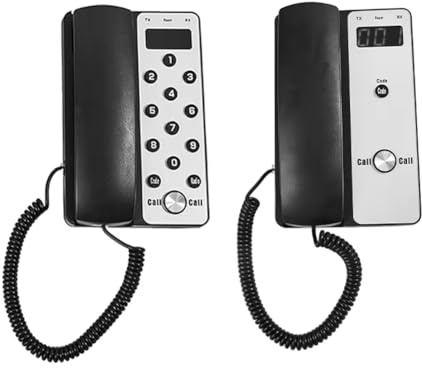 Rastapulz Citofono fili per ufficio con schermo LCD, 433 MHz, portata 1000 m, volume regolabile, telefono chiamata