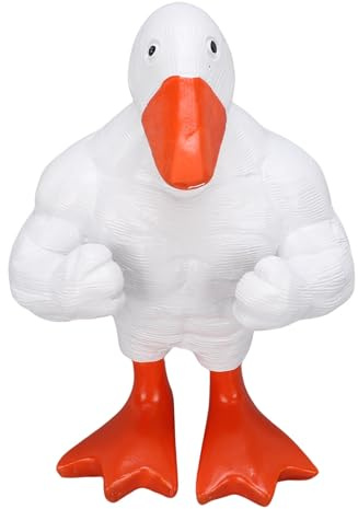 ZASCHMOY Magnetic Key Holder - Premium Plastic Muscle Duck Figurine for Home Entryway Decor - Unique Design Ideal for Key Organization - All Occasions (White)