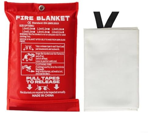 Alanmoship Couverture anti-feu réutilisable en fibre de verre pour cuisine, bureau et maison – Feuille d'extinction d'incendie à dépliage rapide pour feux d'huile et électriques, plusieurs tailles