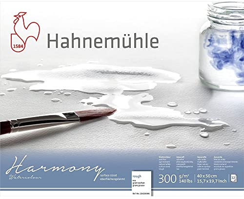 Hahnemühle Harmony Watercolour, rau, 40 x 50cm, 300g/m², naturweiß, 12 Blatt