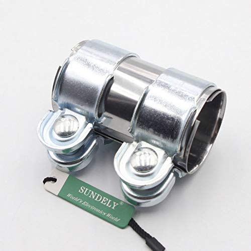 SUNDELY® 2/52mm Clamp-On Stainless Exhaust Pipe Connector Sleeve Joiner Clamps Kit