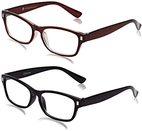 The Reading Glasses Lunettes de Lecture Noir Brun Lecteurs Valeur Set de 2 Hommes Femmes RR77-12 +1,50