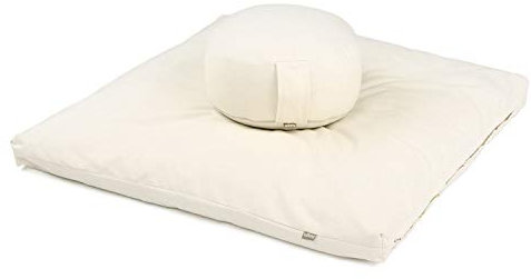 Bodhi Set de meditación Eco | Cojín de meditación Rondo + zabuton Kapok | Natural