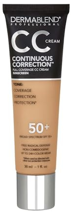 Dermablend Continuous Correctionâ„¢ Tone-Evening CC Cream Foundation SPF 50+, Full Coverage Foundation Makeup & Color Corrector, Non-Comedogenic , 1 Fl Oz (Pack of 1)