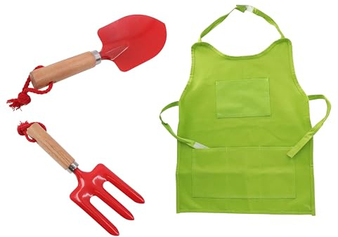 Young Gardener Starter kit | Includes Apron, mini fork & trowel | Kids gardening set