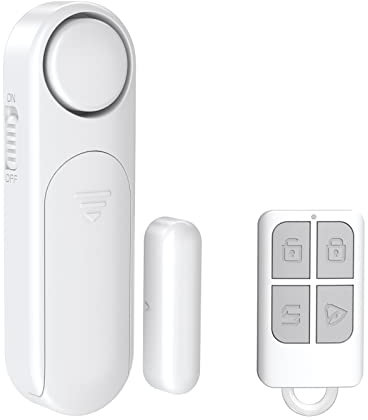 SECRUI Alarma inalámbrica con sensor de puerta para el hogar con control remoto, puerta de ventana inalámbrica, contacto abierto, timbre antirrobo, 2 modos, 120 dB, almohadilla adhesiva lo