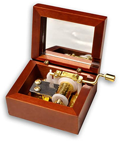 Braune Spieldose Birnenholz Handkurbel Spieluhr mit Sankyo Musik Mechanismus (Option 30 Melodien) (Für Elise)