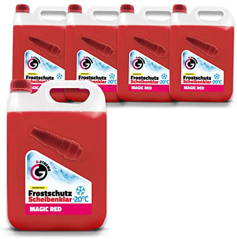 Gamix Scheibenfrostschutz mit Magic Red Duft | Schlierenfreier und effektiver Scheibenreiniger für den Winter | Gebrauchsfertige frostschutzmittel scheibenwaschanlage | 4x5L = 20L