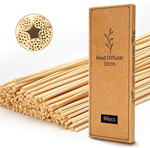 TOMCENXI Reed Diffuser Sticks,19 cm Natural Rattan Wood Sticks,Diffuser Refills,Essential Oil Aroma Diffuser Replacements Sticks for Home,Office (Natural Colour)
