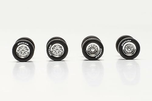 Herpa servizio ricambi, accessori per modellismo, Set di ruote cromate Dunlop, in scala 1:87, kit di modellismo, in plastica