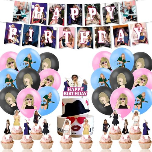 Singer Birthday Party Decorations Supplies: Banner, Ba-lloons, Cake Toppers Cake Decoration Cupcake Toppers, Ribbon