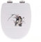 Flipped Warmth Abattant De WC en Forme De D, Cuvette Toilette avec Frein De Chute avec Fixation Supérieure, Abattant WC Dégagement Rapide, Abattant Toilette WC Blanc 34,5 X 42 Cm,Orchid