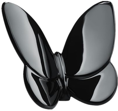 QRZLP Europ - Figurines papillon en cristal - Ornements en verre - Statue d'animal de collection - Décoration d'intérieur de luxe (noir)