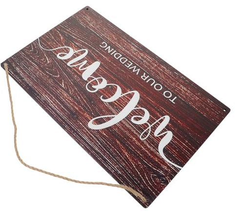 OUNONA Panneau de Bienvenue pour Mariage Panneau Bois pour Entrée Cérémonie Bienvenue à Notre Mariage