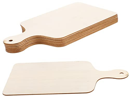 STOBOK 10stücke Holz Schneidebrett Diy Unfinished Schneidebretter Mit Griff Schneidebretttablett Für Küche Serviertablett Für Lebensmittel