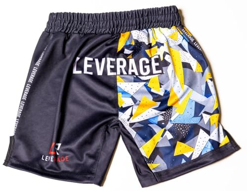 Leverage Mens MMA BJJ Shorts - NoGi Jiujitsu, Kickboxing, Surfing, Summer, Gym, Workout - Mens Gift (UK, Numeric, 30, 32, Regular, Regular, Geometric)