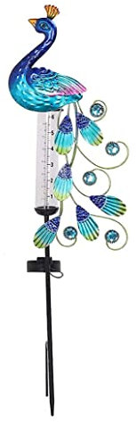 Pluviomètre à énergie Solaire Piquets De Pluviomètre En Métal Décorations De Pluviomètre Lumière De Pluviomètre Piquets De Jardin En Métal Paon à énergie Solaire Décorations De Cour Imperméables