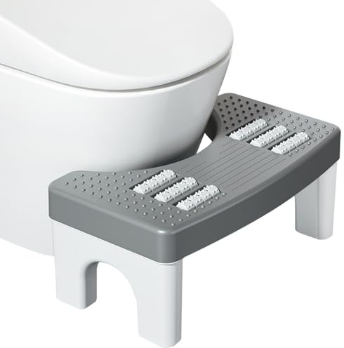 HEKOBAG Toilettenhocker Erwachsene Plastik Klohocker Kackhocker | WC Hocker für Erwachsene 38,5 x 20 x 18 cm Badezimmer Toilettenhocker gegen Hämorrhoiden Verstopfung Reizdarm Blähungen
