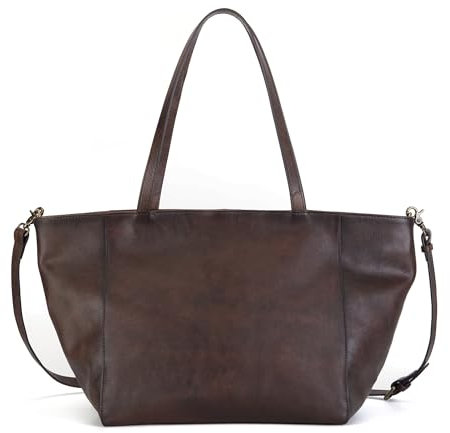 Große Tragetasche für Damen, echtes Leder, Handtasche, Geldbörse, Damen-Schultertaschen, weiche Reisegeldbörsen, Kaffee, Large