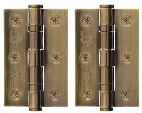EAI Florentine Bronze Door Hinges, 76mm / 3 Inch, 1 Pair Fire Rated | Internal Fire Door Hinges, Perfect for Wooden Doors, Smooth Operation, Ball Bearing Hinges, Fixings Included