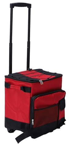 Bewinner 43L Großer Rollkühler, Auslaufsichere, Isolierte, Weiche Kühltasche mit Rädern und Zusammenklappbarem Griff, Faltbare Roll-Isolierbox für Camping-Picknick