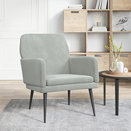 Myheimly Sessel Relaxsessel Relaxstuhl Loungesessel Polstersessel Wohnzimmersessel Lesesessel Fernsehsessel Polsterstuhl Samt Hellgrau