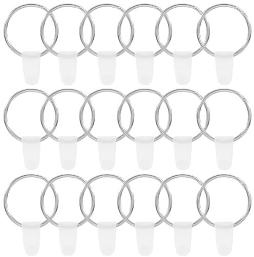 SOFPLATE 100 Juego de Llaveros de Plástico con Clips para Llaveros Divididos con Cierres de Plástico Transparente, Kits de Conectores para Llaveros de Metal Redondos Plateados para Llaveros de Coche,