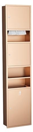 OOMRNV Duschnische, wasserdichte Badezimmerregale Mit Händetrockner, Toilettenpapier-Mülleimer-Aufbewahrungsnischen Für Zuhause, Küche, Schlafzimmer, Gold-A-36X160X1,