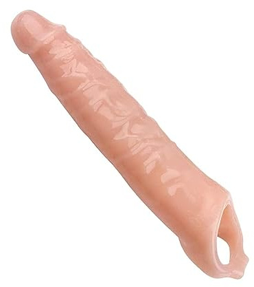 RTNPKLA Ampliación de la manga del pene BDSM de 28 cm de tamaño grande con anillo testicular engrosado, consoladores TPE, funda for el pene for extensión del pene SM, juguetes sexuales for hombres les