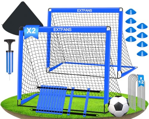 Fussballtore für Garten Kinder, 2-in-1 Fussballtor mit Trainingsnetz | Fußballtor Kinder Trainingsset für Outdoor, Eltern-Kind-Bindung, Familieninteraktion