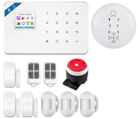 El de alarma de seguridad inteligente GSM funciona con el Sensor de ventana de puerta de humo, Detector de movimiento antirrobo for el hogar Para Villas y Almacenes(WIFI GSM KIT3 Alarm)