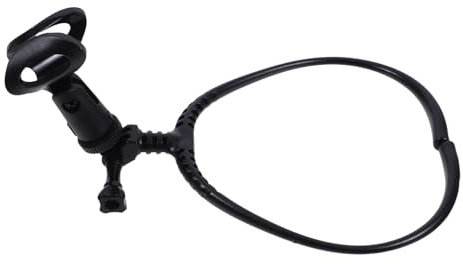 Mikrofonhalterung als Verstellbare Nackenhalterung für 24-45mm Mikrofone | Handfrei Beim Outdoor Streaming, Vibrationen und Wind, Leicht, Tragbar, Schwarz