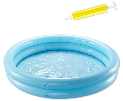 LUMOOM Piscina hinchable de PVC, bañera para niños, piscina infantil con bomba de globo, 60 cm de diámetro, para piscinas, spa y jardín, exterior (redondo)