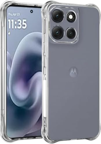 Folmeckat for Moto G86 Power 5G Shock Flexible Rubber Clear TPU Phone Case | Moto G86 Power 5G Phone Case,Shock-Absorption Flexible Clear TPU Rubber Protective Cell Phone Cover for Moto G86 Power 5G