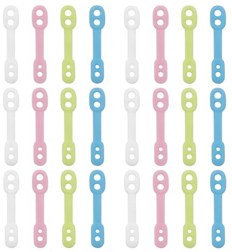 SYEYCW 60 Pièces Crochets de Suspension Coupe-Vent avec Verrou Antidérapant, Bandes en Silicone pour Corde à Suspendre en Plein Air, pour Un Usage Domestique, Buanderie ou Balcon, Couleur Aléatoire
