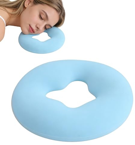 BAIFULAI Silikon Spa Kissen: Weiches Material Silikon Gesichtskissen, Gel Rundes Gesicht Pad, Gel Gesichtsauflage für Massagetisch, Gel Gesichtskissen für Spa und Beauty Salon, Blau 27 x 27 x 3 cm