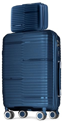 POSH Set di Valigie 2 pezzi in Polipropilene Rigido - Beauty Case 14L, Mittelgroße 62L - Trolley da Viaggio con Serratura TSA e Doppie Ruote Silenziose -Set di Bagagli Ultraleggero per Viaggio