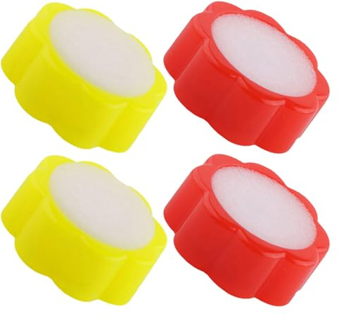 SUPVOX 4pcs Hand Wet Wiper Counting Sponge Finger Moistener for Money Home Office Use Flower Shaped Sponge for Mailing Envelope
