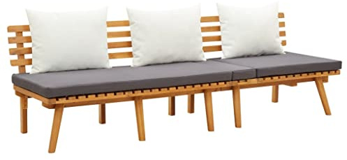 Solivagant Garten-Tagesbett 200x65 cm Akazie Massivholz, Möbel,Sofas, 34 kg-316263
