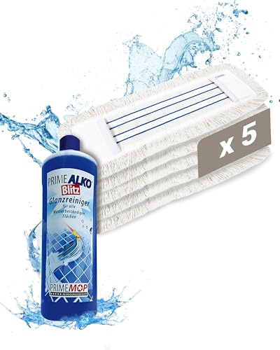 Prieser 10x Profi Wischbezug 50cm – aus robuster Baumwolle und Mikrofaser – Fusselfreier Wischmopp Bezug für sehr Gute Schmutzaufnahme – langlebiger Bodenwischer Bezug