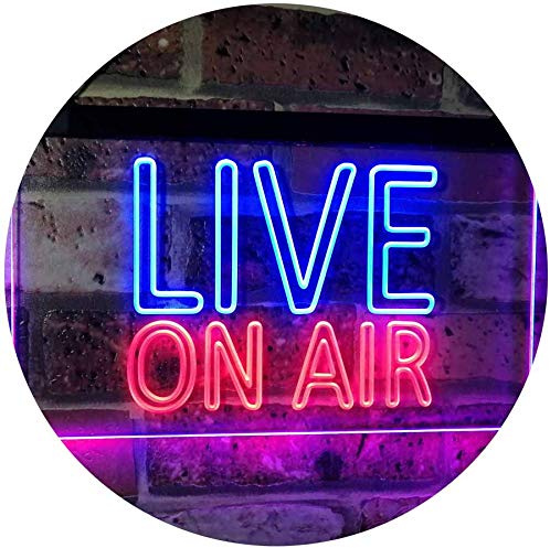 ADVPRO On Air Live Recording Studio Video Room Dual Color LED Barlicht Neonlicht Lichtwerbung Neon Sign Blau & Rot 400 x 300mm st6s43-i3064-br