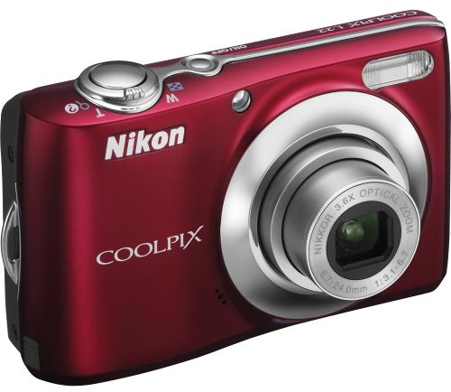 Nikon Coolpix L22 12.0MP Digital Camera with 3.6X Optical Zoom and 3.0-Inch LCD (Red-Primary) (Renewed)