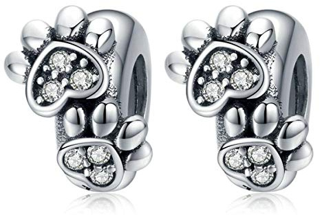 Christmas Charms Stoppers Beads 2 PCS Genuine 925 Sterling Silver Stars Flower Crystal Spacer Bead for Pandora Bracelet Charm Mothers day Charm