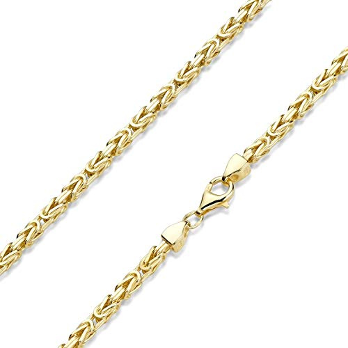 MATERIA by Matthias Wagner Chaîne royale pour homme en argent sterling 925, plaquée or, 3 mm, 40-70 cm #K112
