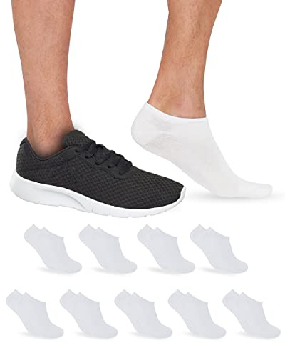 POPYS 9 par korta strumpor unisex, isocks dam och strumpor herr, ankelstrumpor., Vitt, 36-41 EU