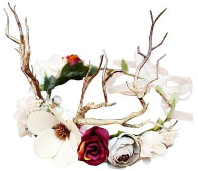 Geweih Haarreif Künstliche Blumen Zweige: Kopfschmuck mit Beleuchtung Baumzweige Haarband Halloween Weihnachten Kostüm Zubehör Karneval Fasching Party Cosplay Foto Requisiten verkleidung waldfee