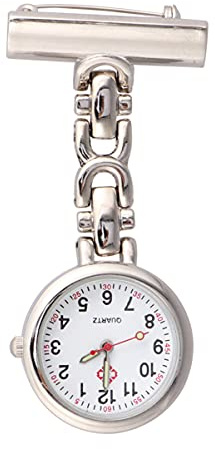 Uhr Schwesternuhr Taschenuhr Krankenschwesteruhr Ansteckuhr Brosche Digital Quarzwerk Pflegeuhr Quarzuhr Fob Uhr Armbanduhr Geschenke für Arzt Damen Student