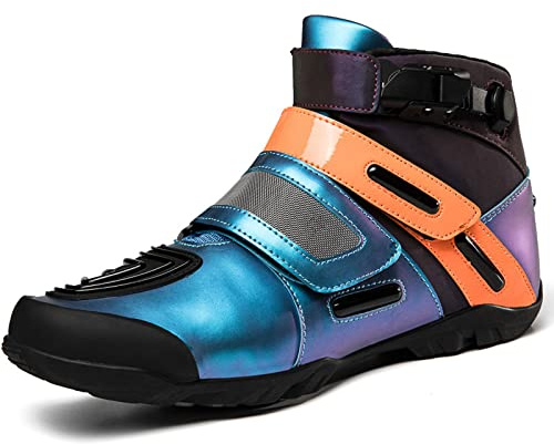 Lfzhjzc Botas de Moto, Equipo de protección Conjunta, Zapatos de Moto para Hombres, Botas de Moto con Suela Antideslizante para Hombres, Regalos para Motociclistas para Hombres